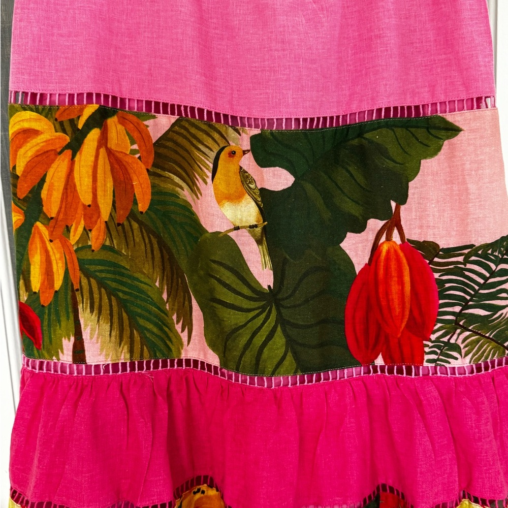 Farm Rio Rainbow Mixed Prints Maxi Dress Tropical Boho Gypsy - Picture 11 of 14